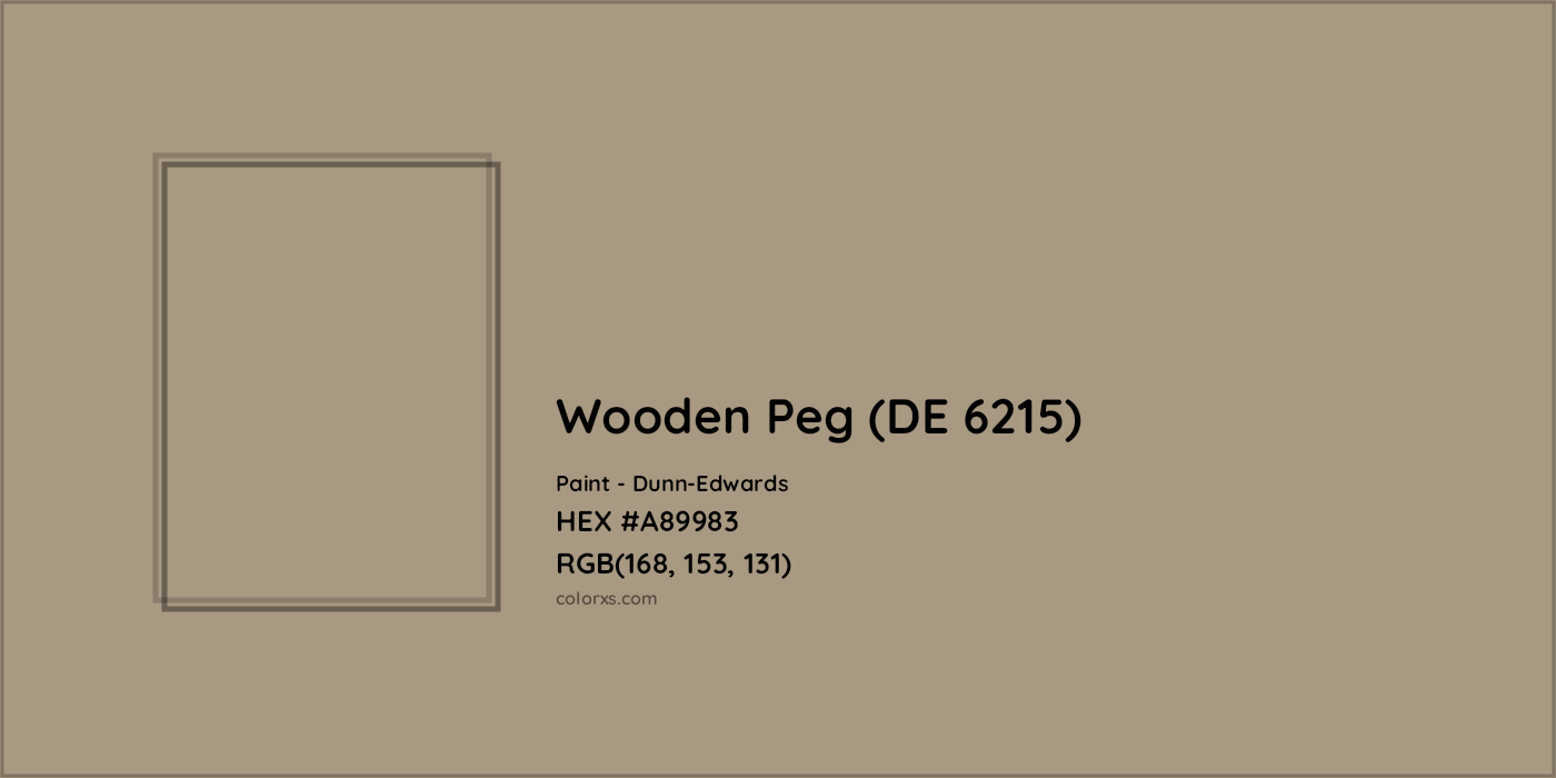 HEX #A89983 Wooden Peg (DE 6215) Paint Dunn-Edwards - Color Code
