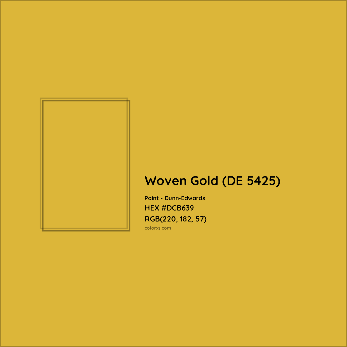 HEX #DCB639 Woven Gold (DE 5425) Paint Dunn-Edwards - Color Code