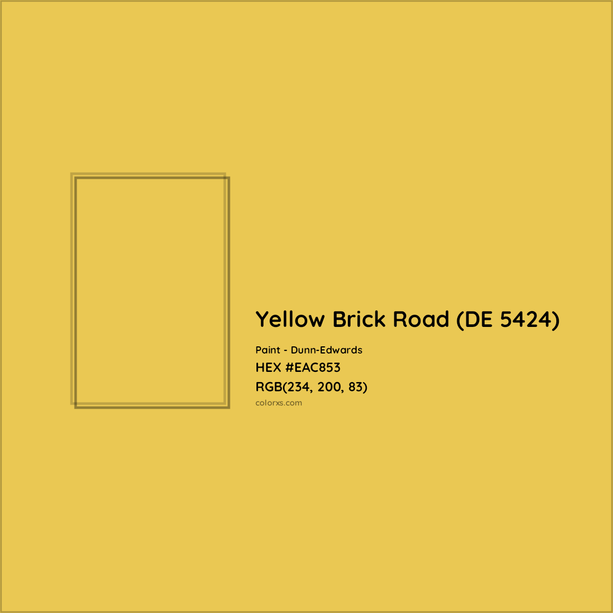 HEX #EAC853 Yellow Brick Road (DE 5424) Paint Dunn-Edwards - Color Code