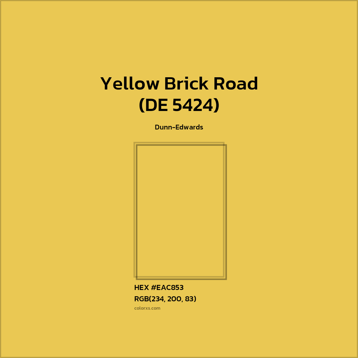 HEX #EAC853 Yellow Brick Road (DE 5424) Paint Dunn-Edwards - Color Code