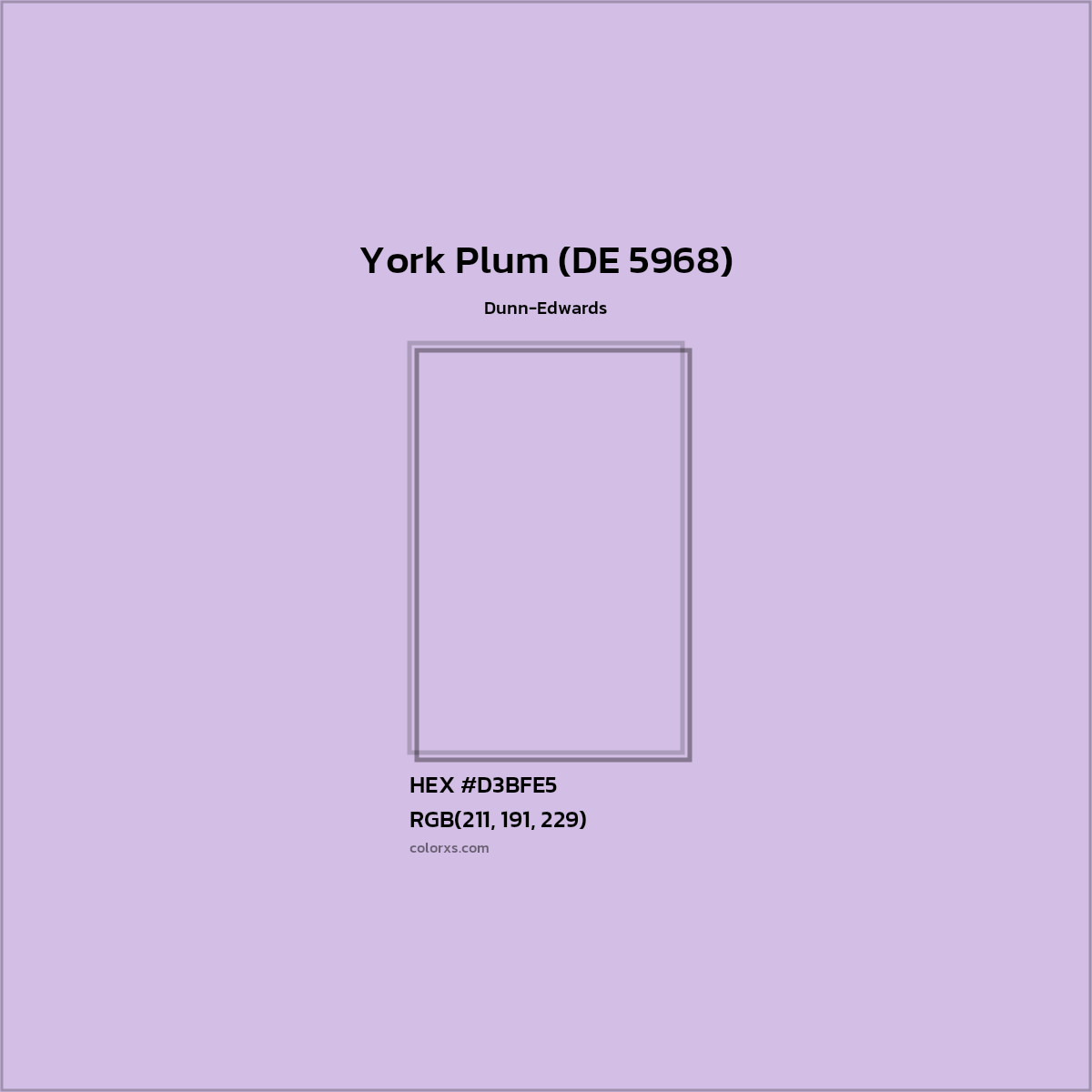 HEX #D3BFE5 York Plum (DE 5968) Paint Dunn-Edwards - Color Code