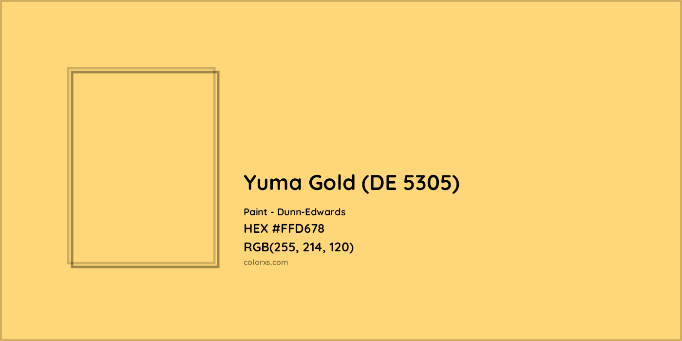 HEX #FFD678 Yuma Gold (DE 5305) Paint Dunn-Edwards - Color Code