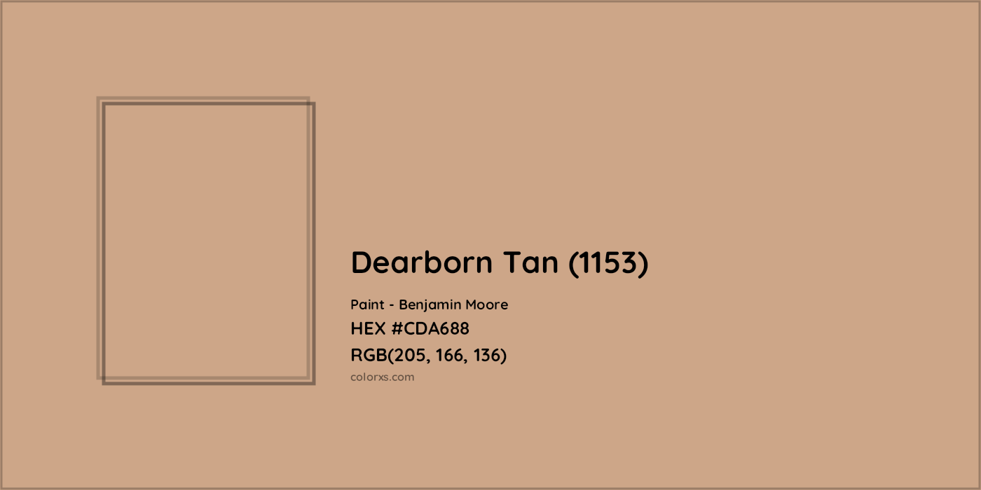 HEX #CDA688 Dearborn Tan (1153) Paint Benjamin Moore - Color Code