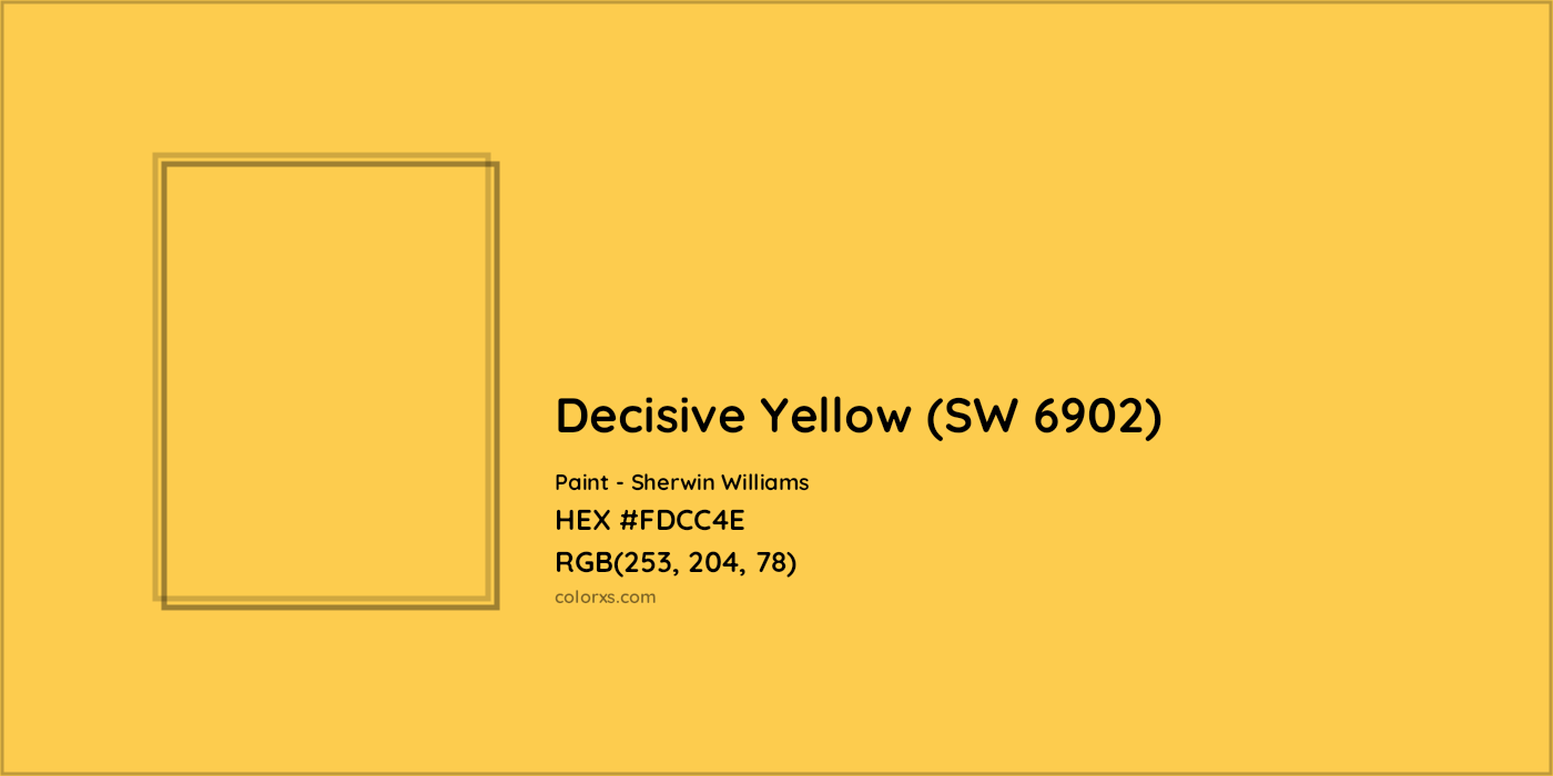 HEX #FDCC4E Decisive Yellow (SW 6902) Paint Sherwin Williams - Color Code