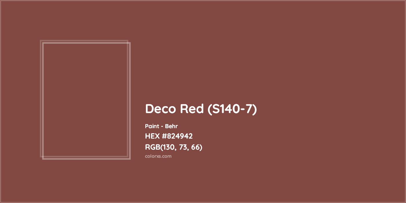 HEX #824942 Deco Red (S140-7) Paint Behr - Color Code