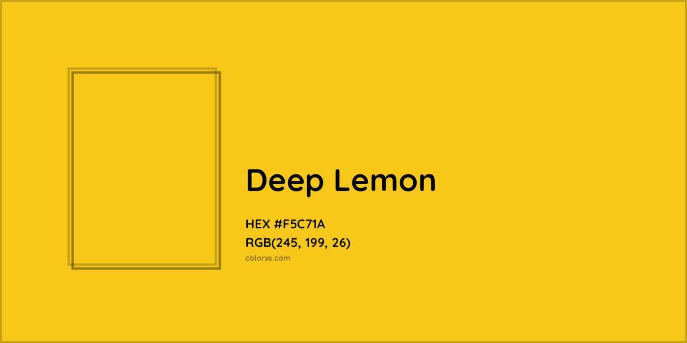 HEX #F5C71A Deep Lemon CMS Pantone TPX - Color Code