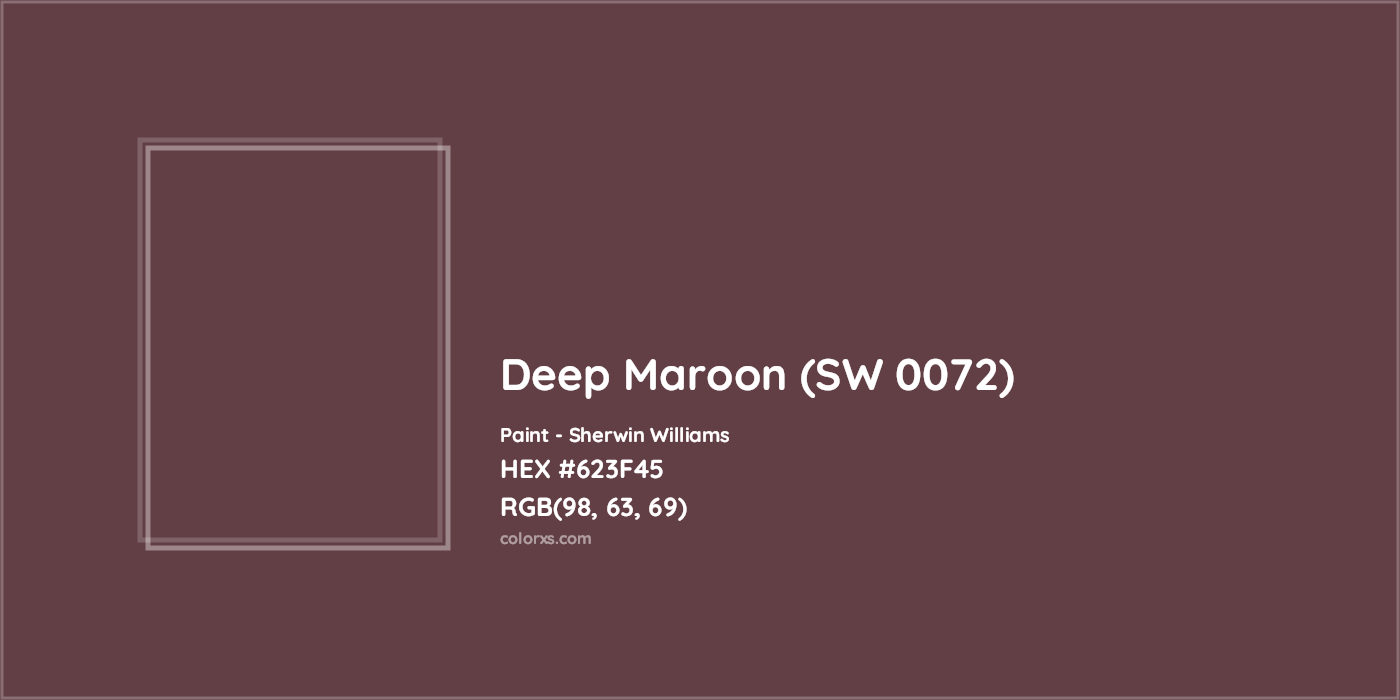 HEX #623F45 Deep Maroon (SW 0072) Paint Sherwin Williams - Color Code