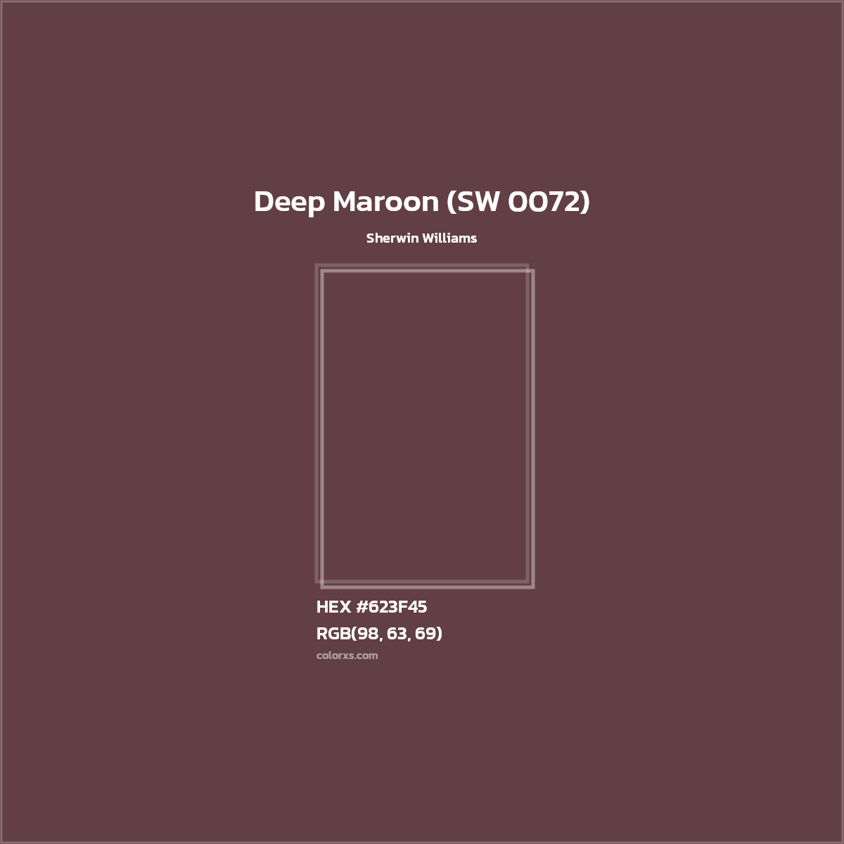 HEX #623F45 Deep Maroon (SW 0072) Paint Sherwin Williams - Color Code