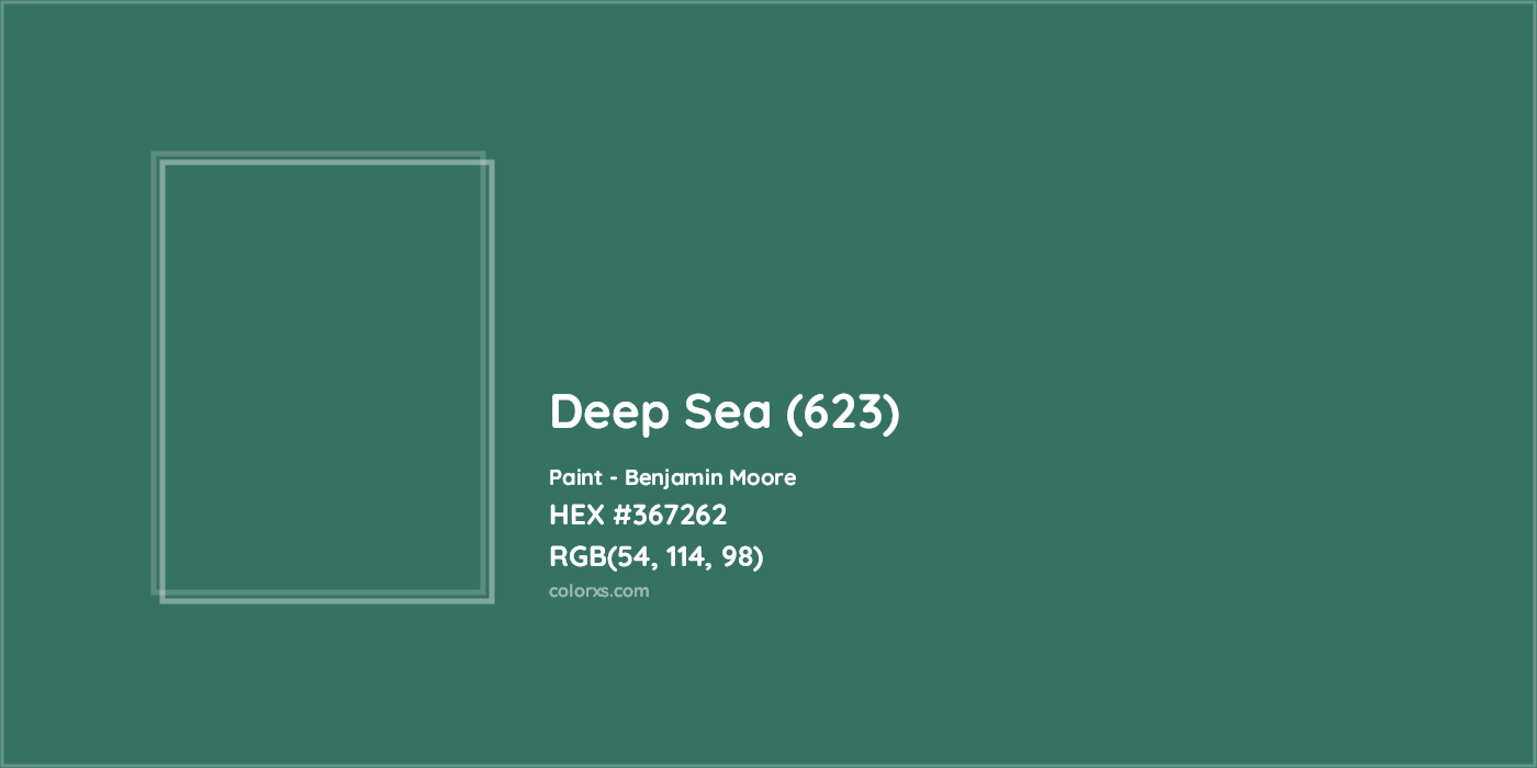 HEX #367262 Deep Sea (623) Paint Benjamin Moore - Color Code