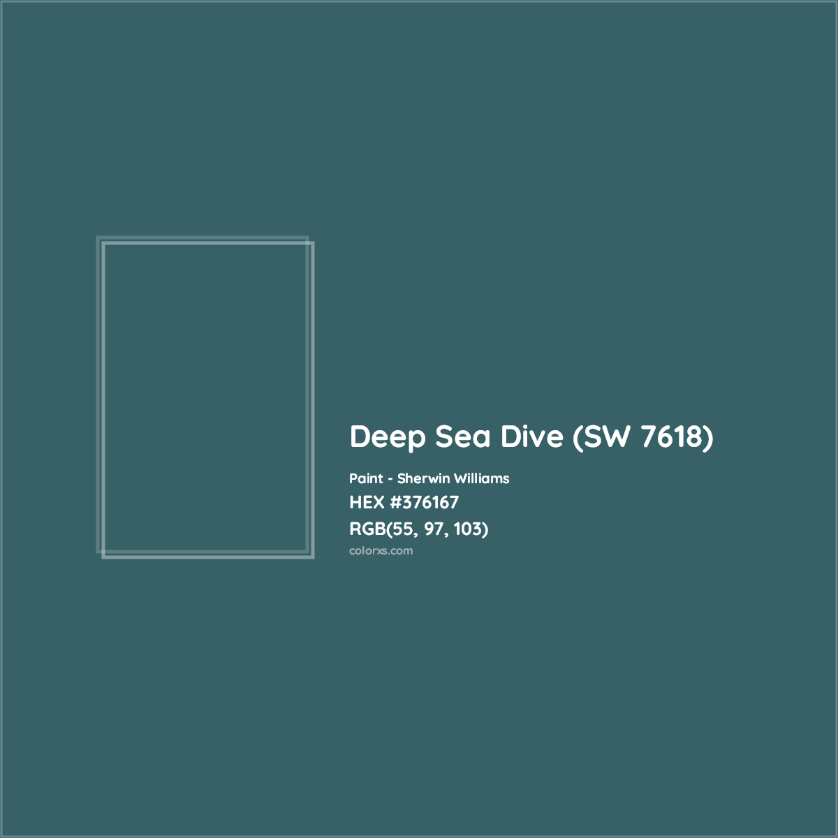HEX #376167 Deep Sea Dive (SW 7618) Paint Sherwin Williams - Color Code
