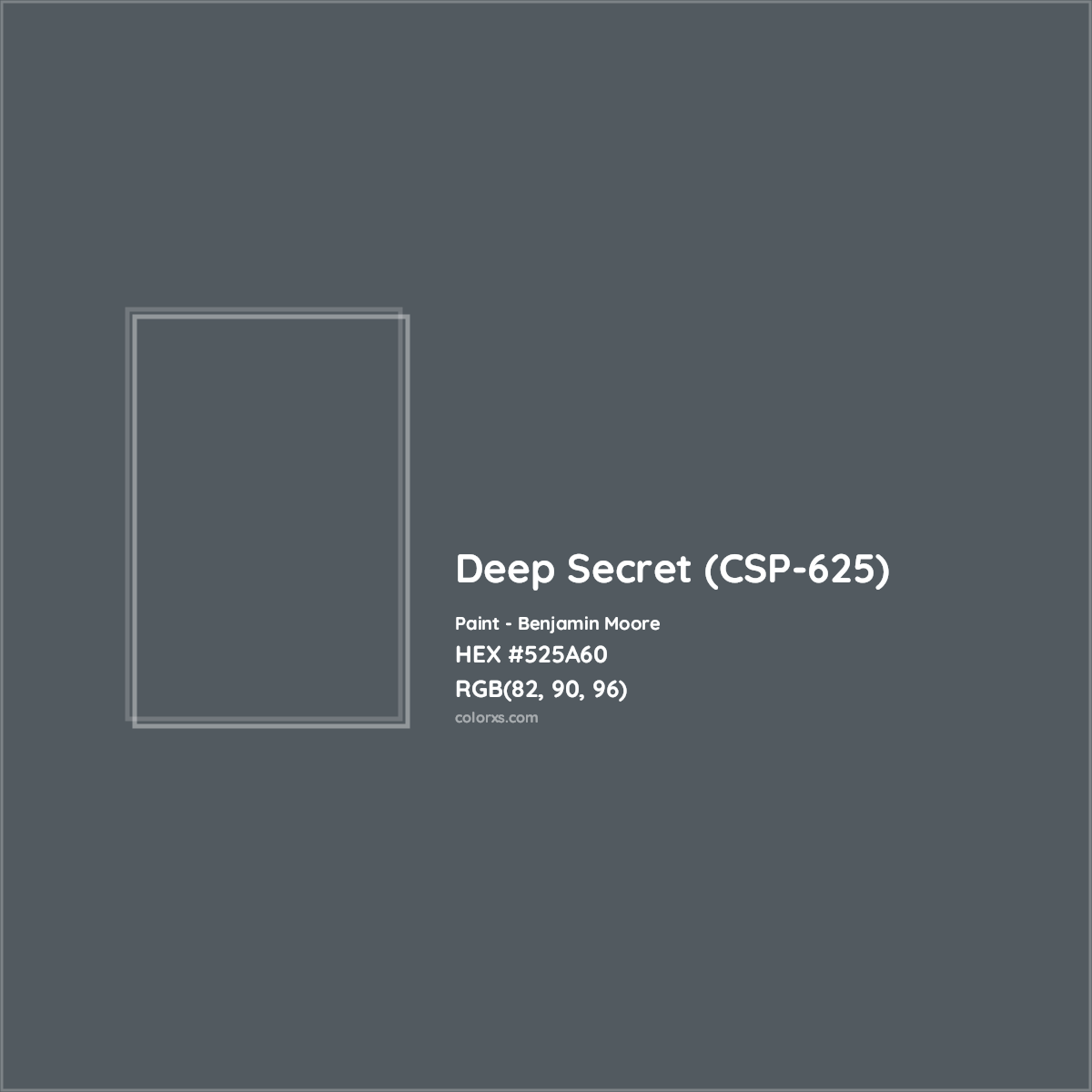 HEX #525A60 Deep Secret (CSP-625) Paint Benjamin Moore - Color Code