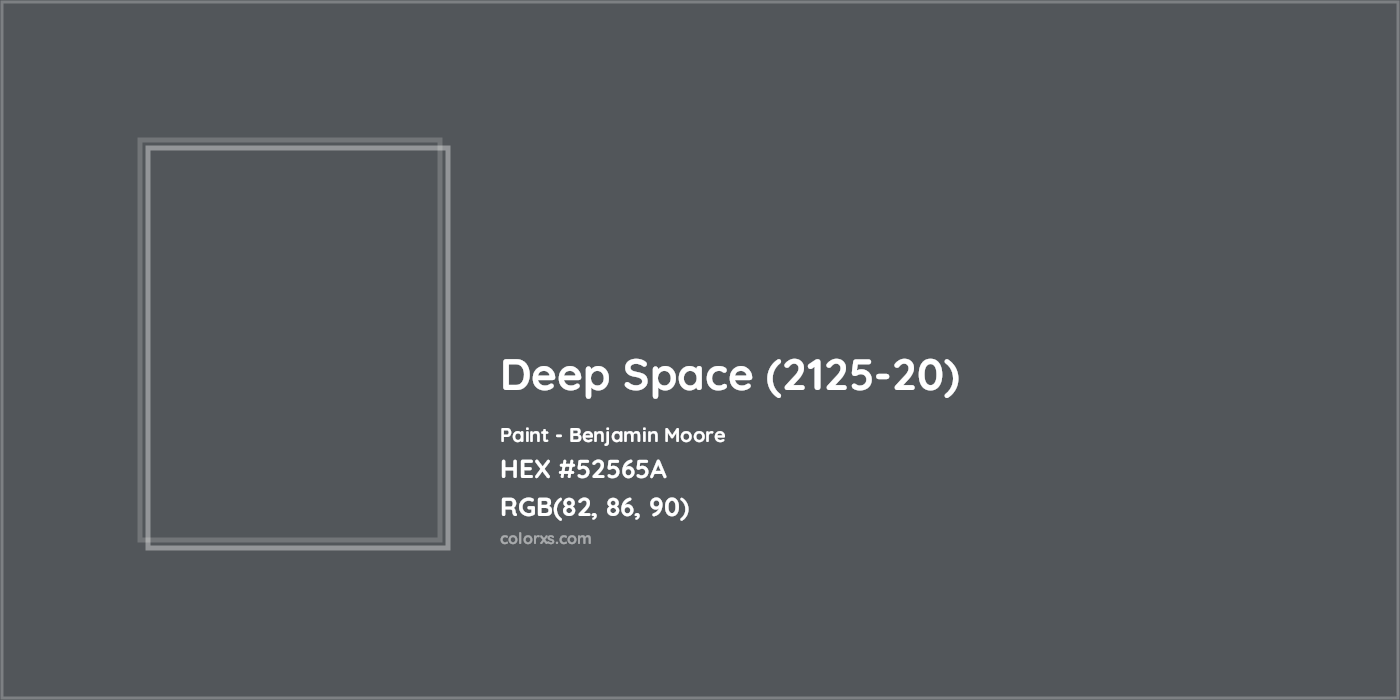 HEX #52565A Deep Space (2125-20) Paint Benjamin Moore - Color Code