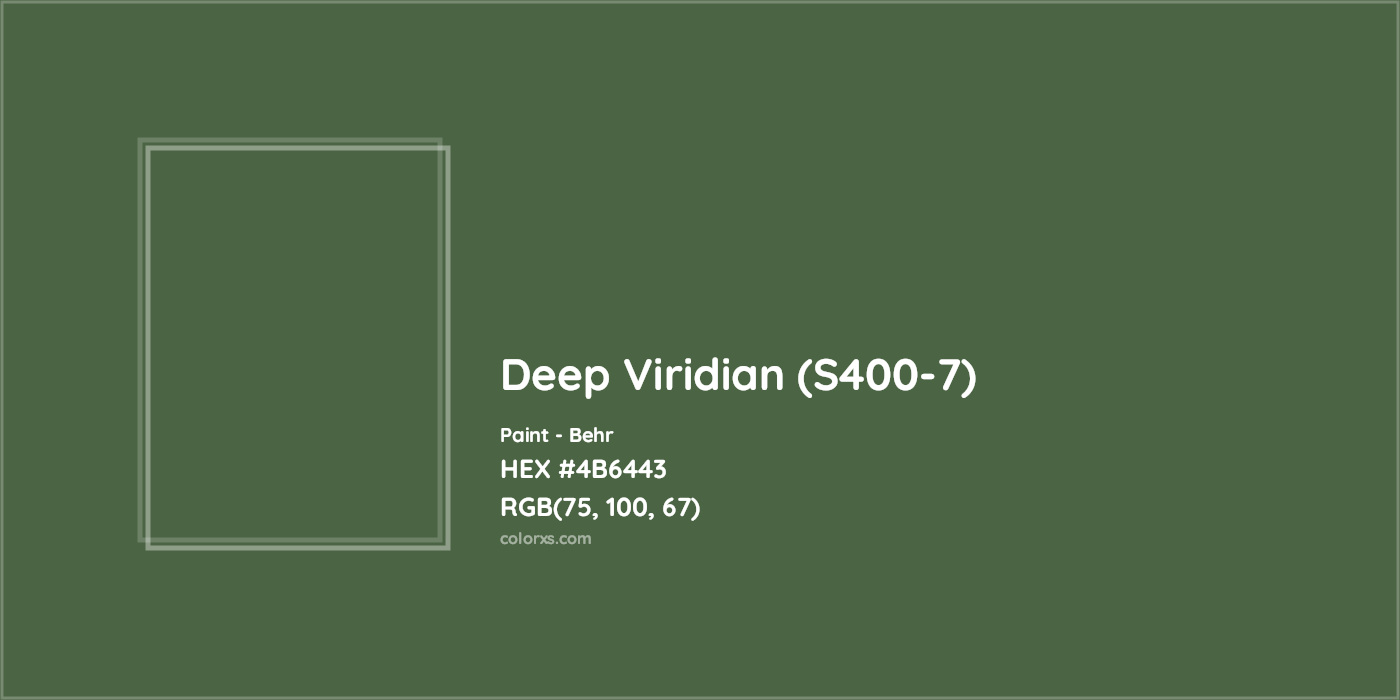 HEX #4B6443 Deep Viridian (S400-7) Paint Behr - Color Code