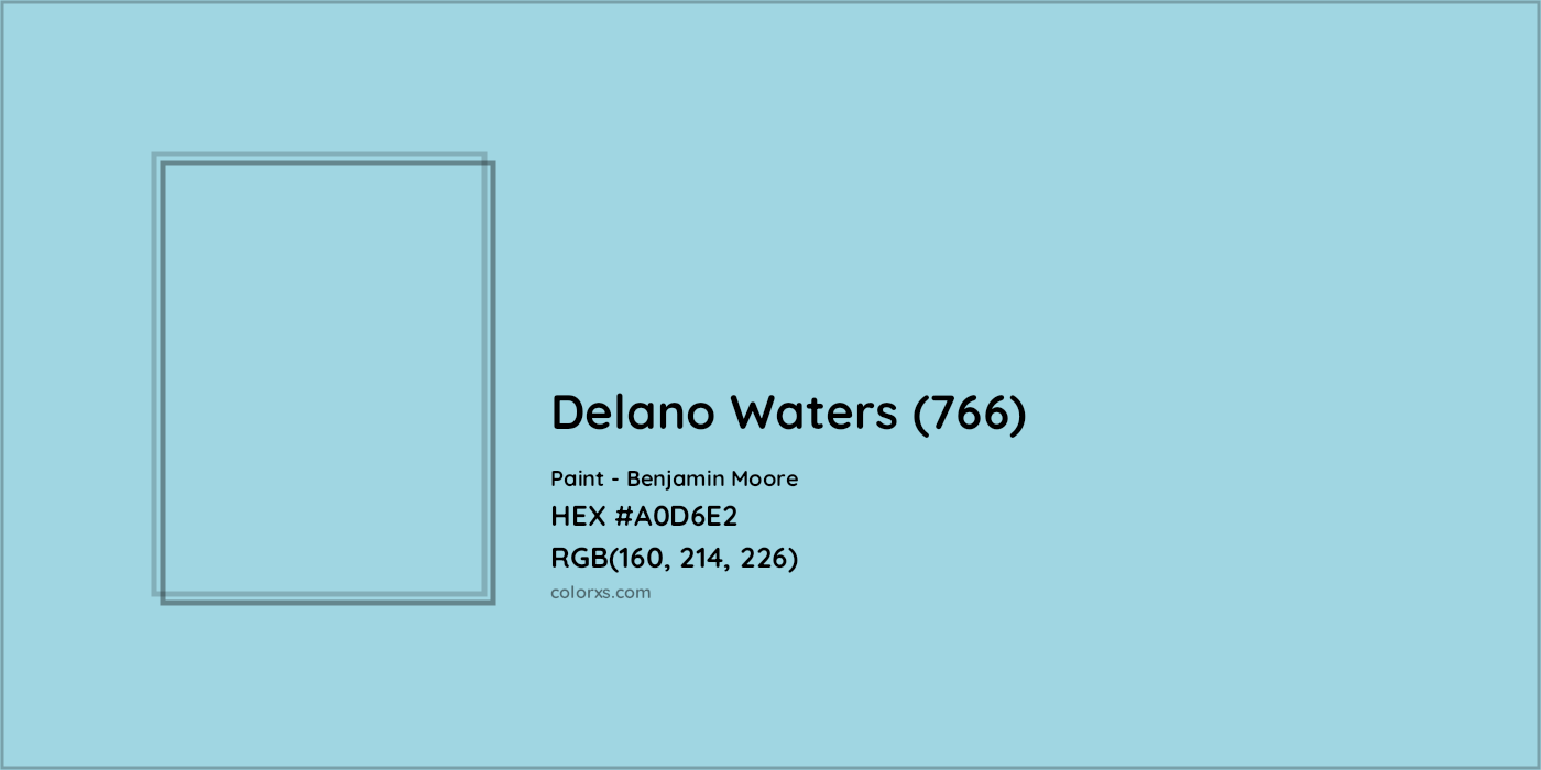 HEX #A0D6E2 Delano Waters (766) Paint Benjamin Moore - Color Code