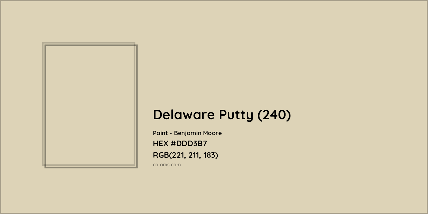 HEX #DDD3B7 Delaware Putty (240) Paint Benjamin Moore - Color Code