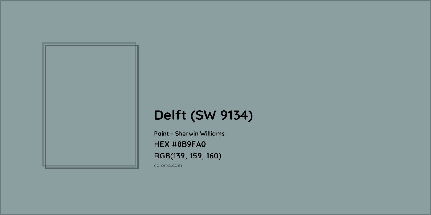 HEX #8B9FA0 Delft (SW 9134) Paint Sherwin Williams - Color Code