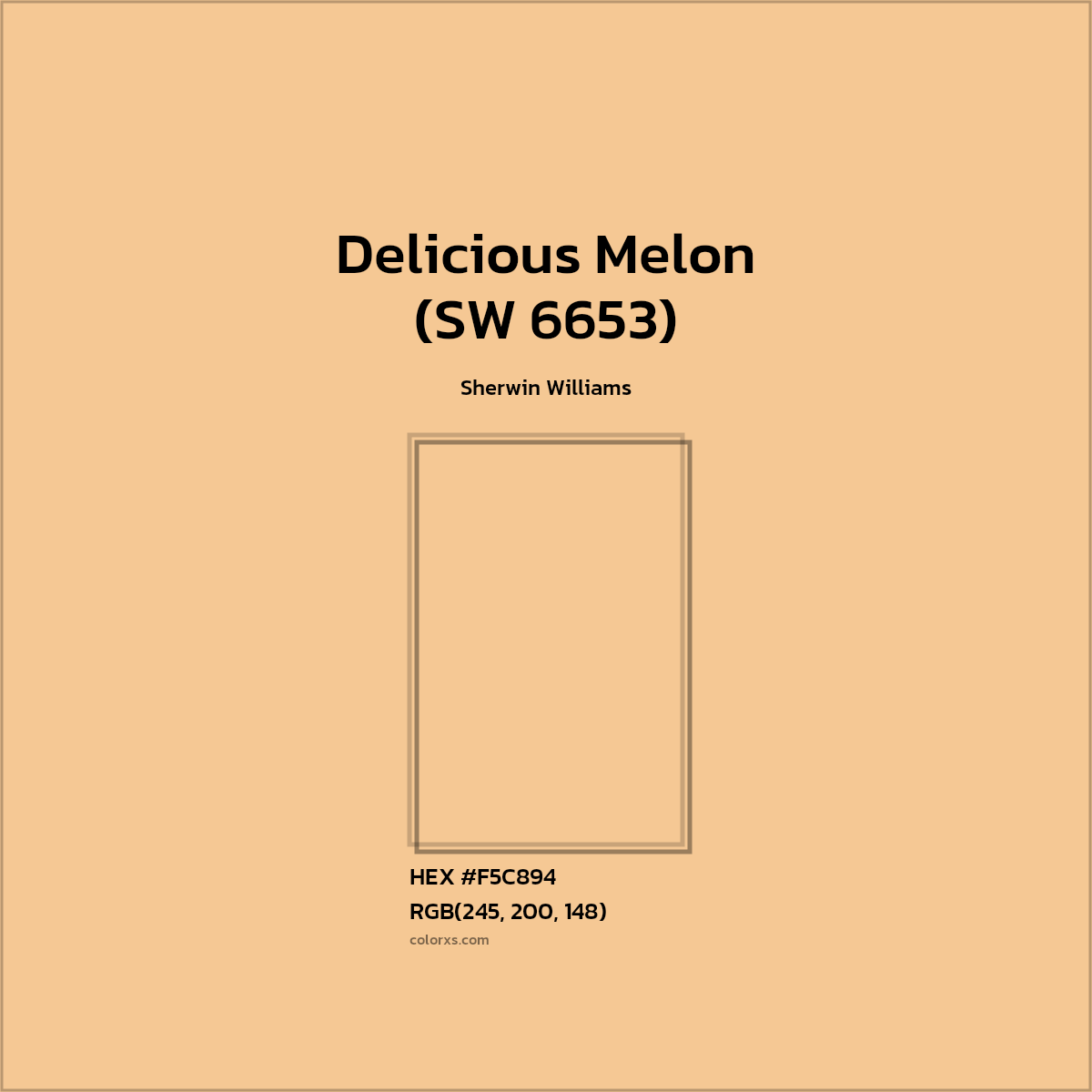 HEX #F5C894 Delicious Melon (SW 6653) Paint Sherwin Williams - Color Code