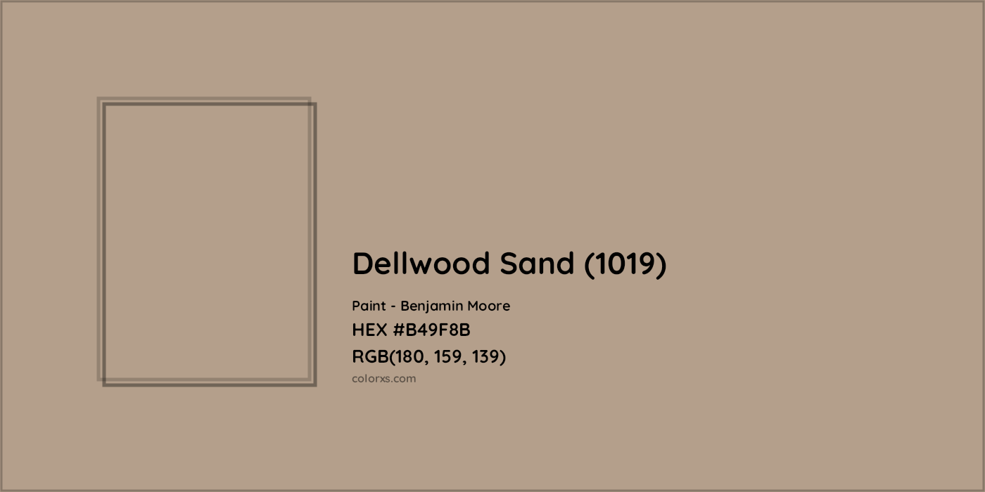 HEX #B49F8B Dellwood Sand (1019) Paint Benjamin Moore - Color Code