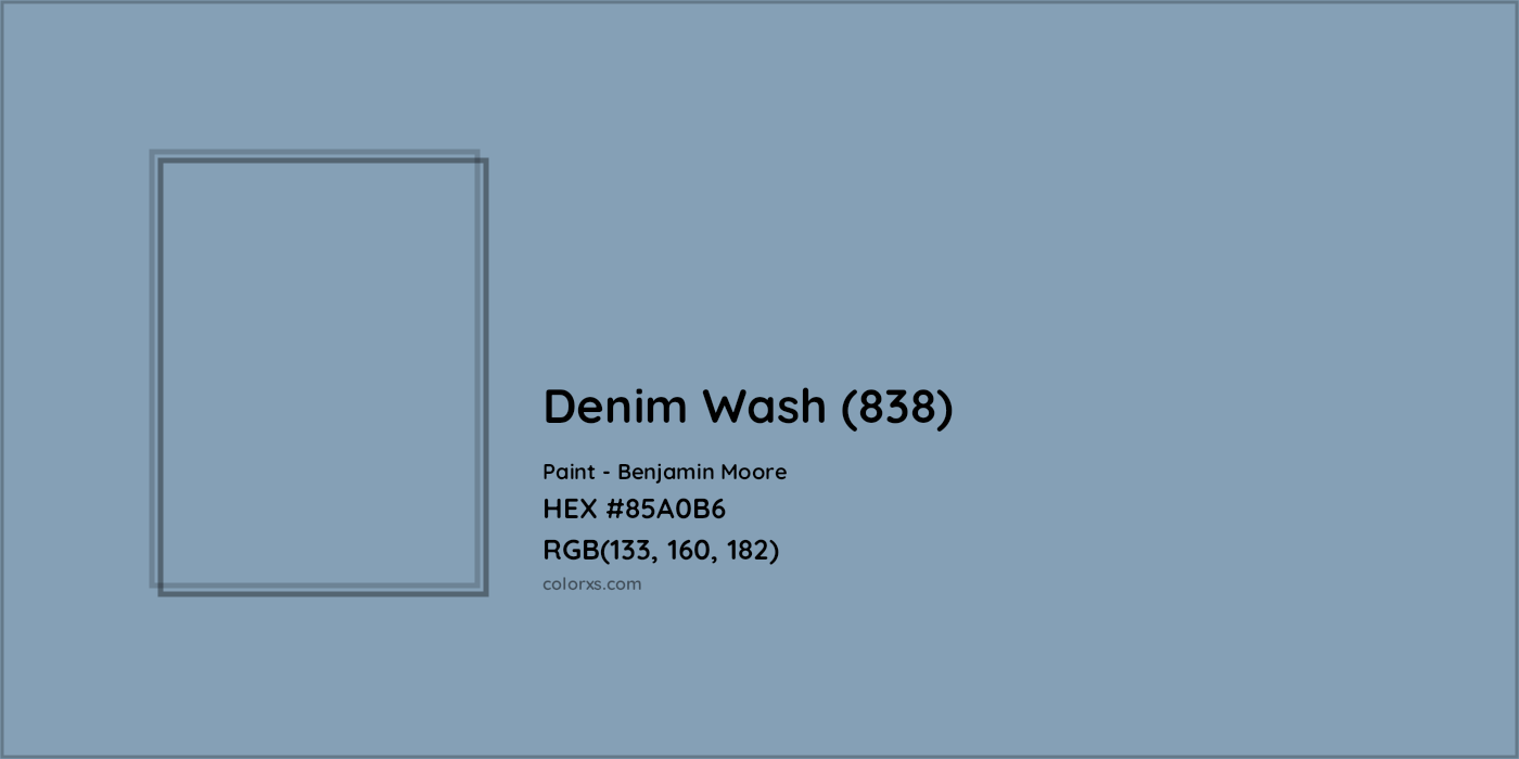 HEX #85A0B6 Denim Wash (838) Paint Benjamin Moore - Color Code