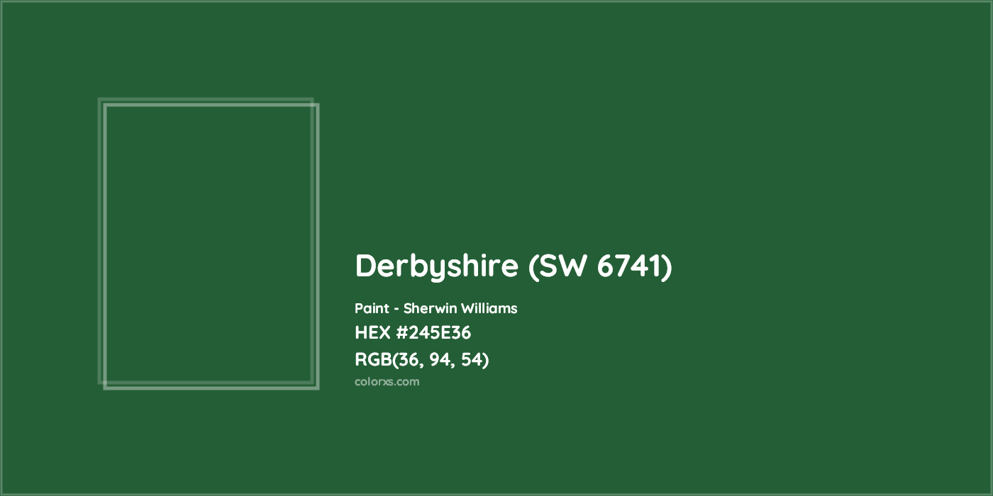 HEX #245E36 Derbyshire (SW 6741) Paint Sherwin Williams - Color Code