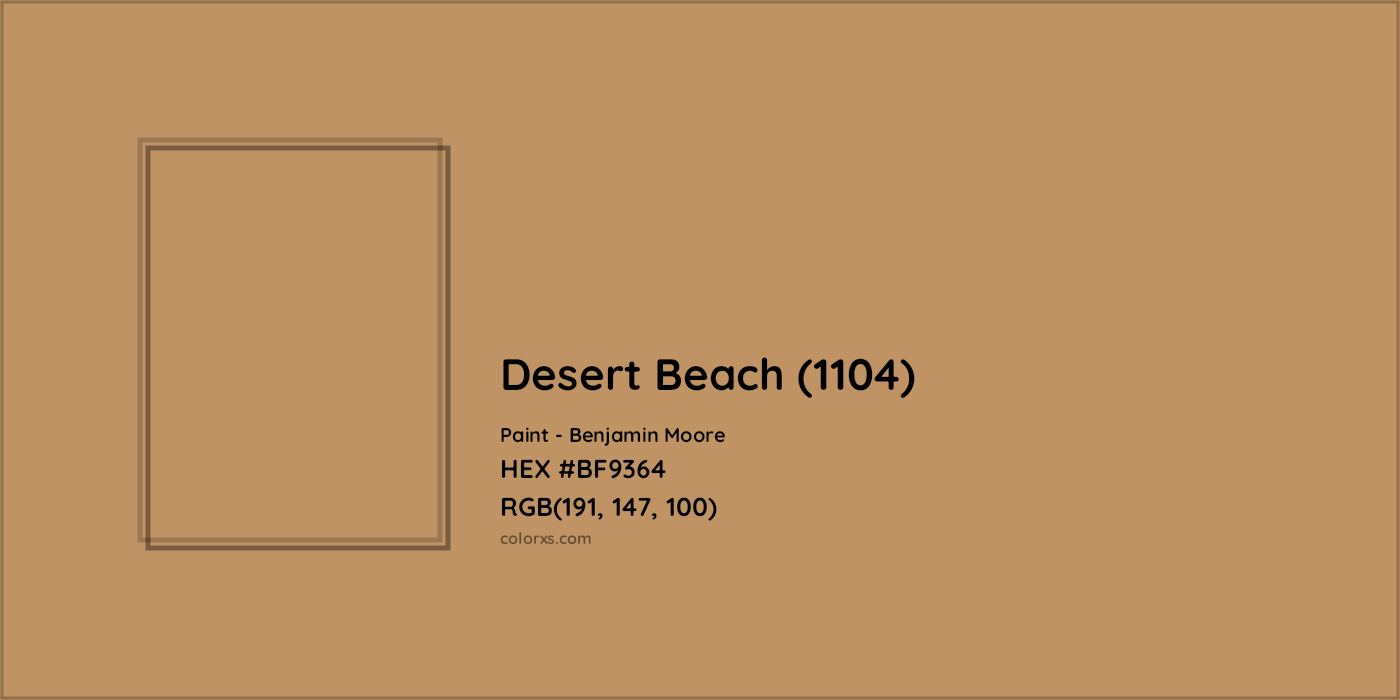 HEX #BF9364 Desert Beach (1104) Paint Benjamin Moore - Color Code