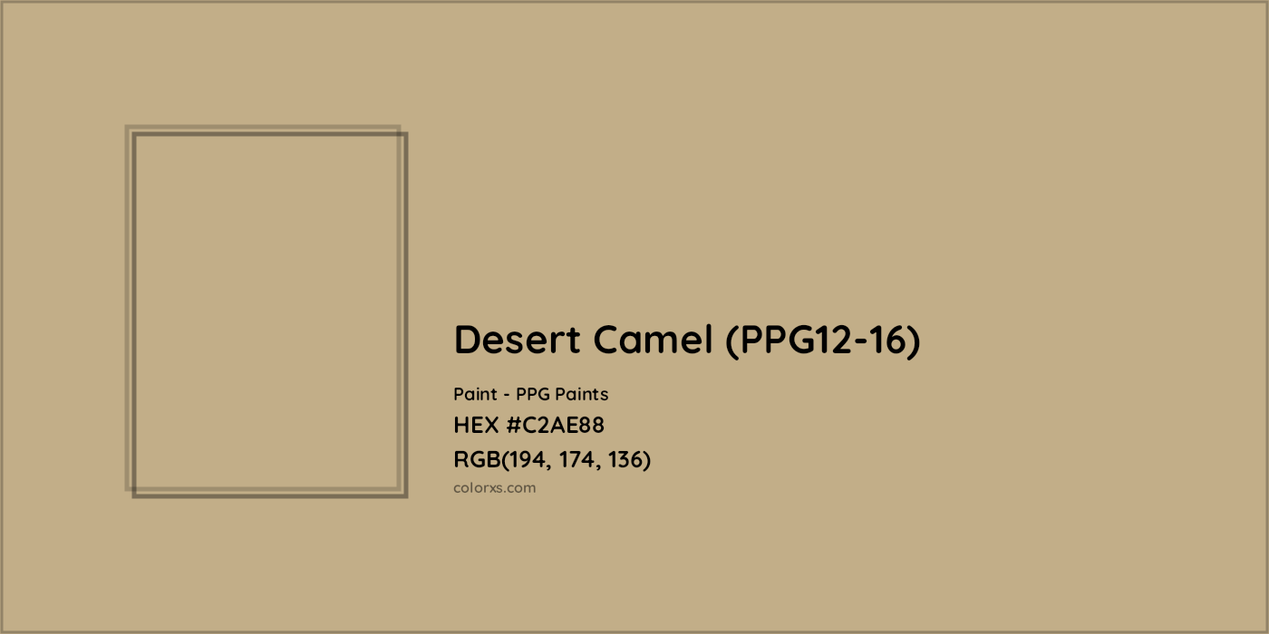 HEX #C2AE88 Desert Camel (PPG12-16) Paint PPG Paints - Color Code