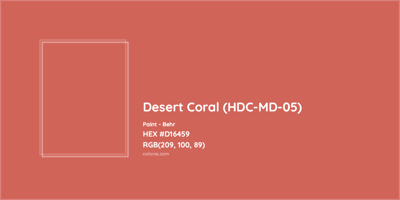 HEX #D16459 Desert Coral (HDC-MD-05) Paint Behr - Color Code