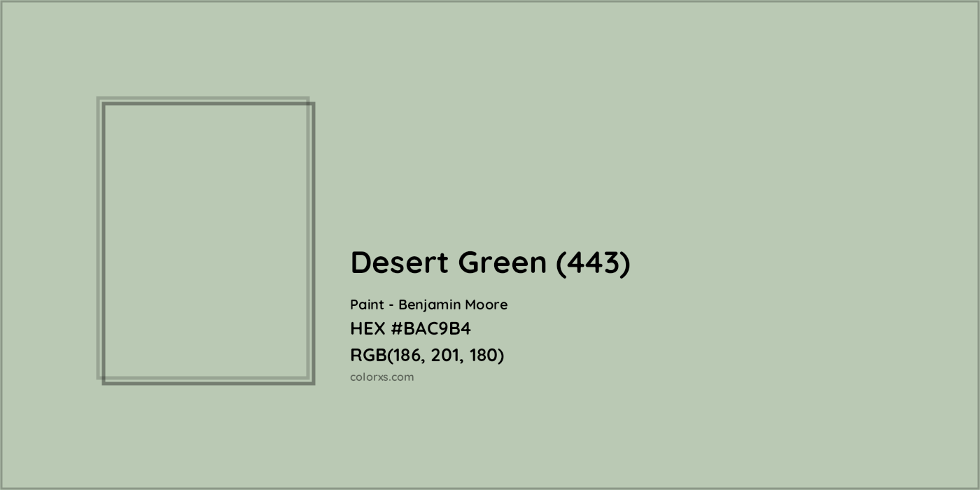 HEX #BAC9B4 Desert Green (443) Paint Benjamin Moore - Color Code