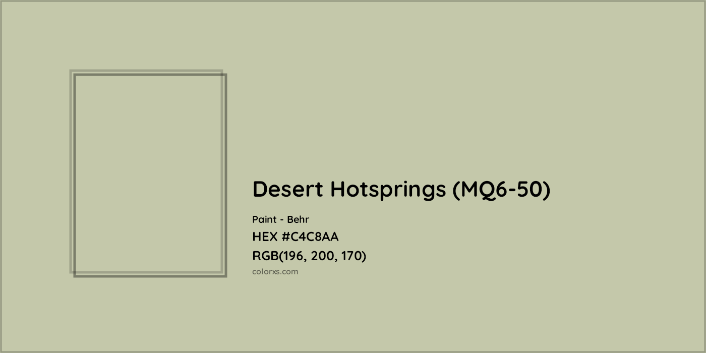 HEX #C4C8AA Desert Hotsprings (MQ6-50) Paint Behr - Color Code