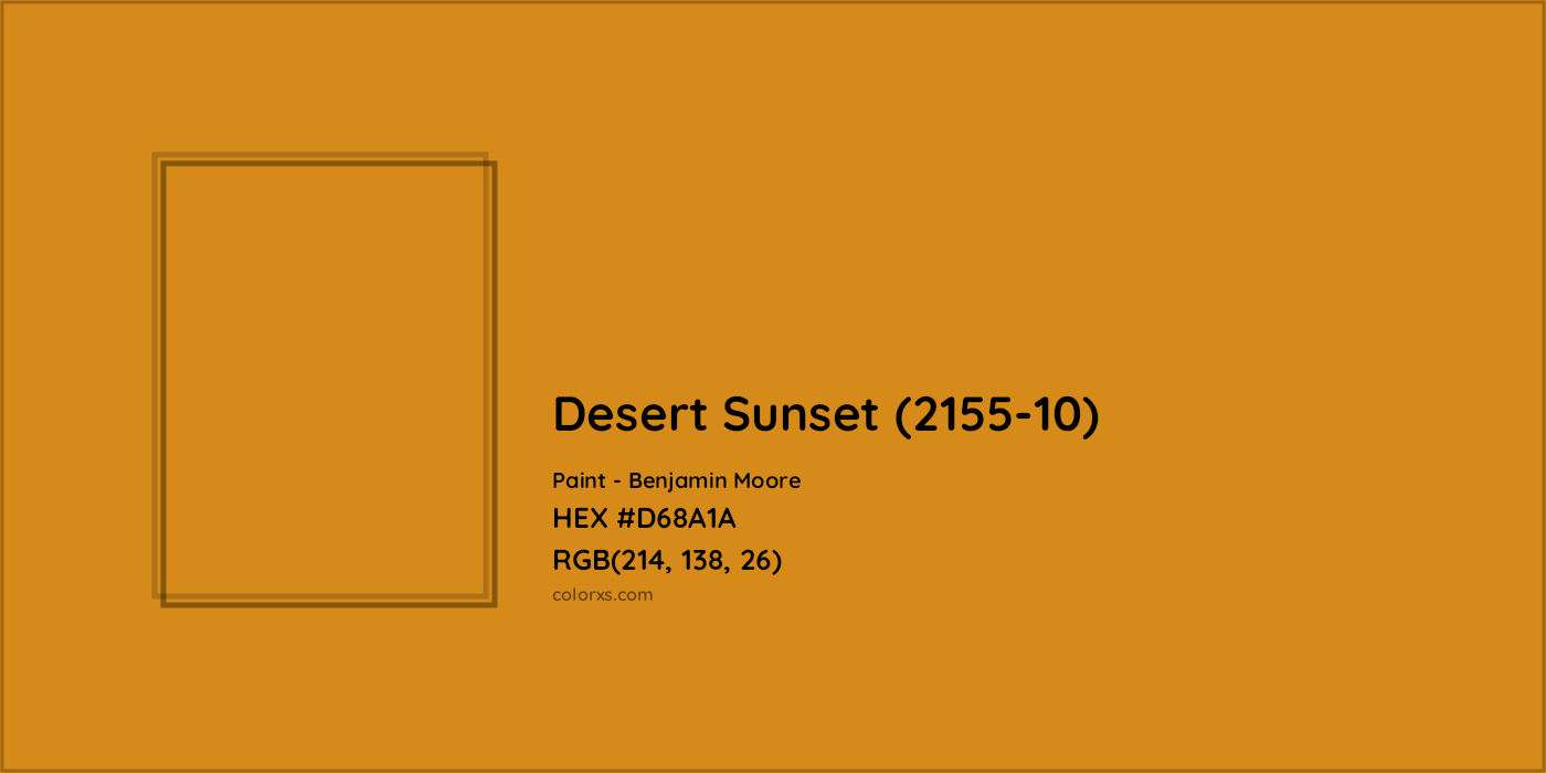 HEX #D68A1A Desert Sunset (2155-10) Paint Benjamin Moore - Color Code