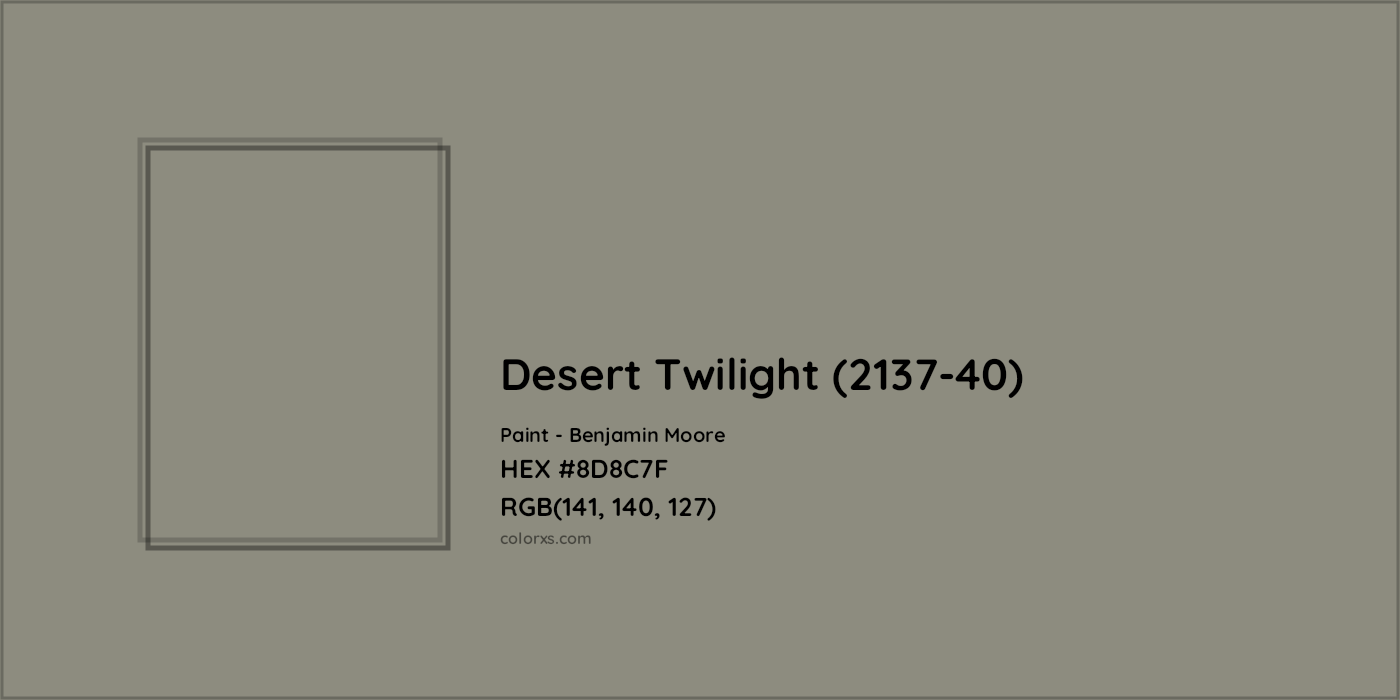 HEX #8D8C7F Desert Twilight (2137-40) Paint Benjamin Moore - Color Code