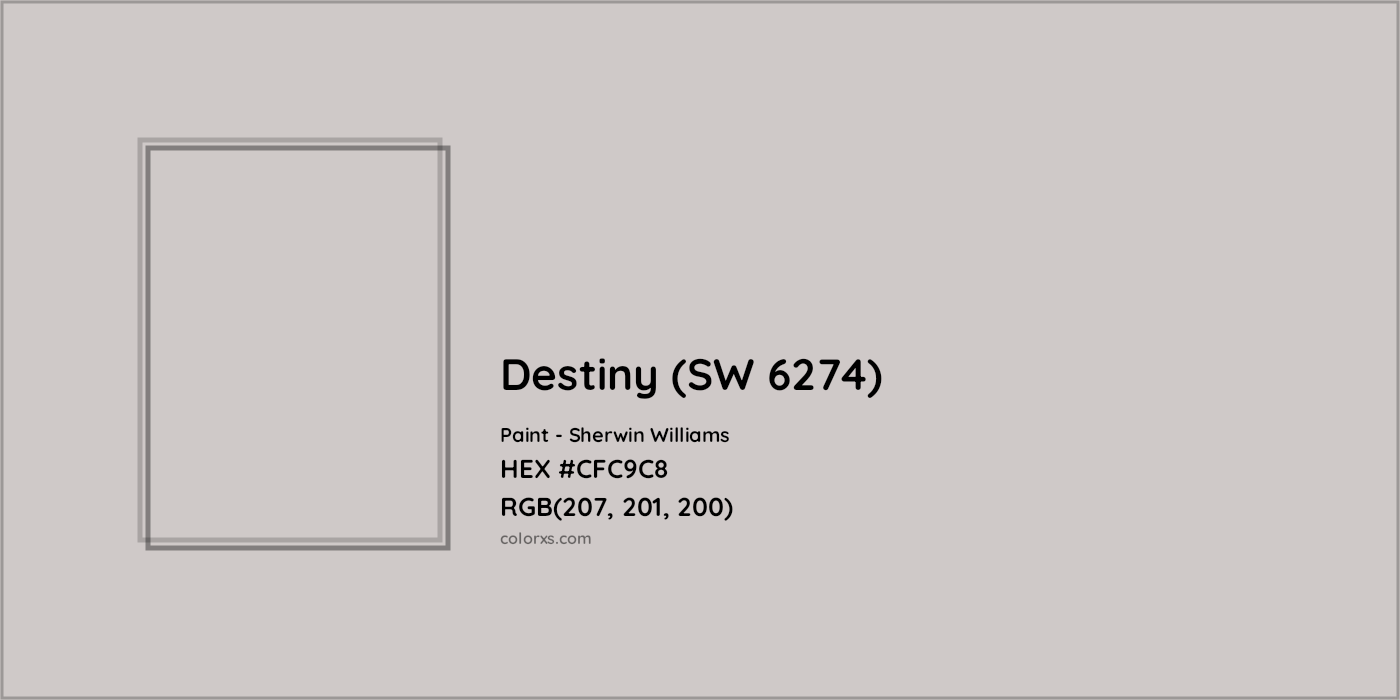 HEX #CFC9C8 Destiny (SW 6274) Paint Sherwin Williams - Color Code