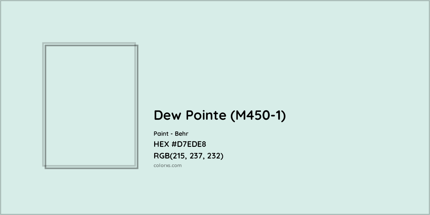 HEX #D7EDE8 Dew Pointe (M450-1) Paint Behr - Color Code