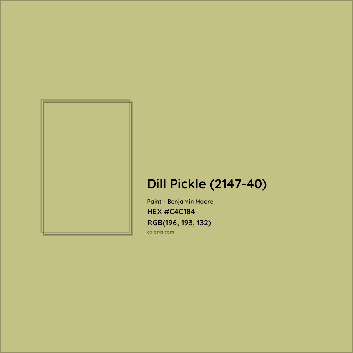 HEX #C4C184 Dill Pickle (2147-40) Paint Benjamin Moore - Color Code