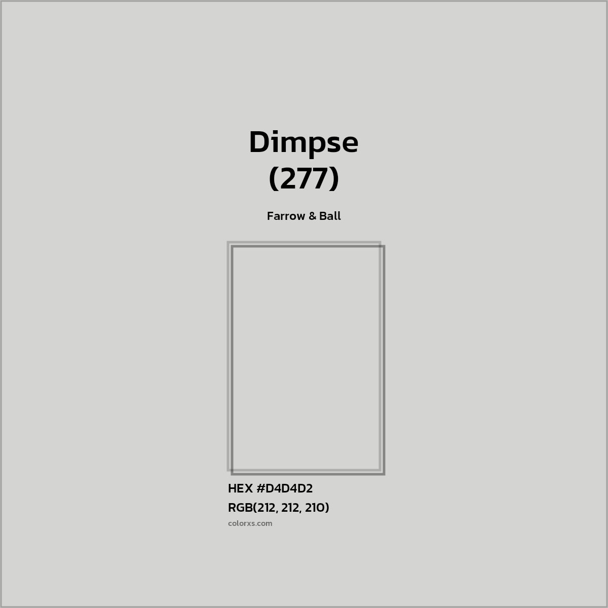 HEX #D4D4D2 Dimpse (277) Paint Farrow & Ball - Color Code