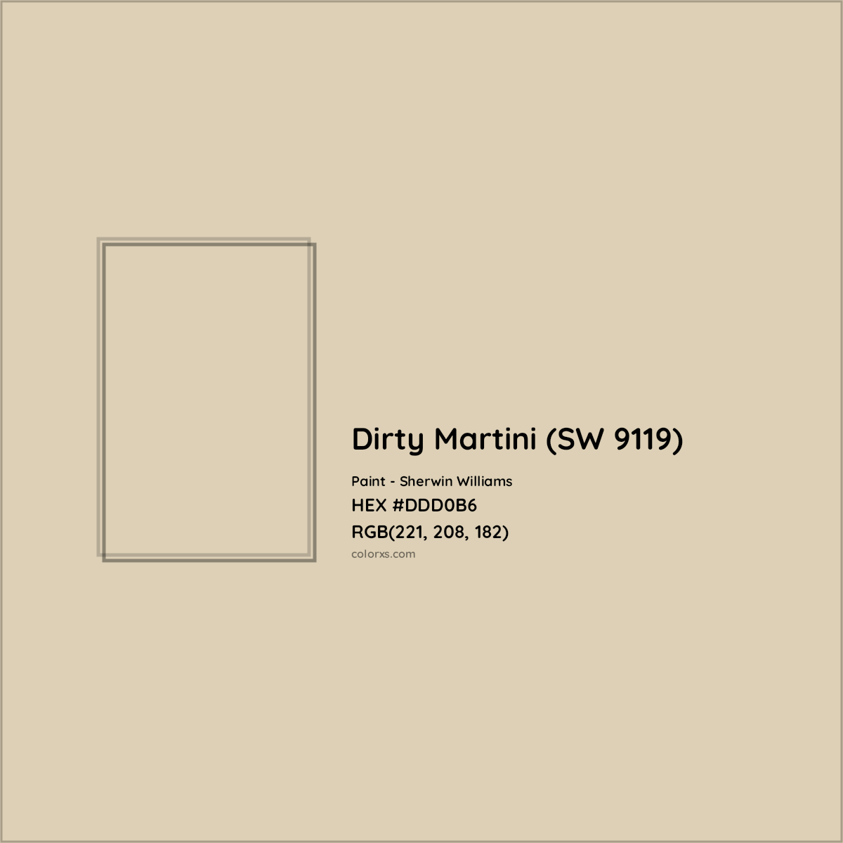HEX #DDD0B6 Dirty Martini (SW 9119) Paint Sherwin Williams - Color Code