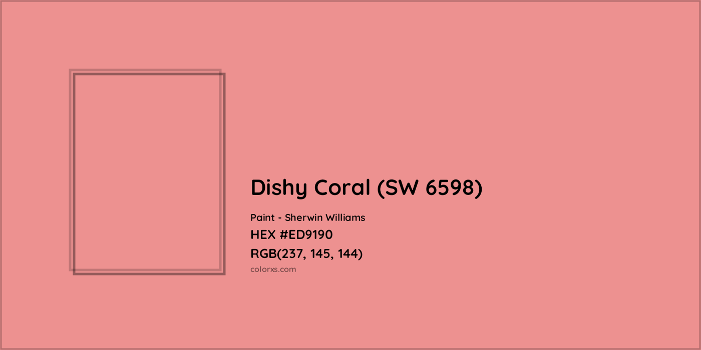 HEX #ED9190 Dishy Coral (SW 6598) Paint Sherwin Williams - Color Code