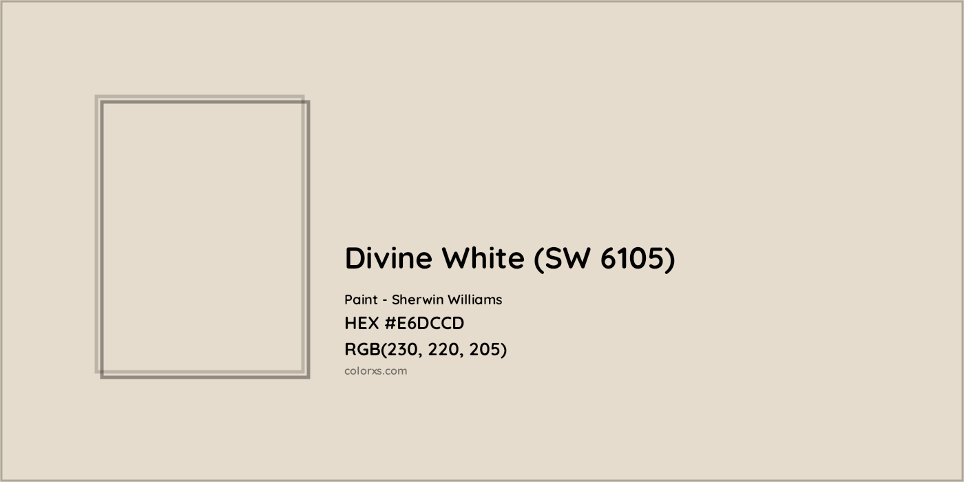 HEX #E6DCCD Divine White (SW 6105) Paint Sherwin Williams - Color Code