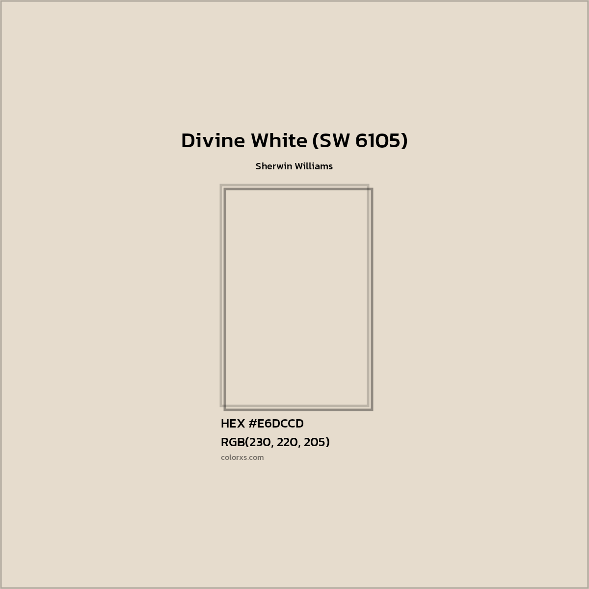 HEX #E6DCCD Divine White (SW 6105) Paint Sherwin Williams - Color Code