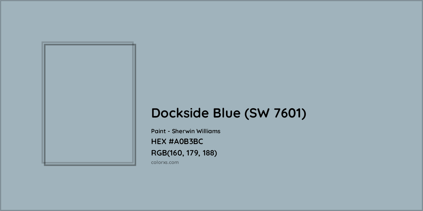 HEX #A0B3BC Dockside Blue (SW 7601) Paint Sherwin Williams - Color Code