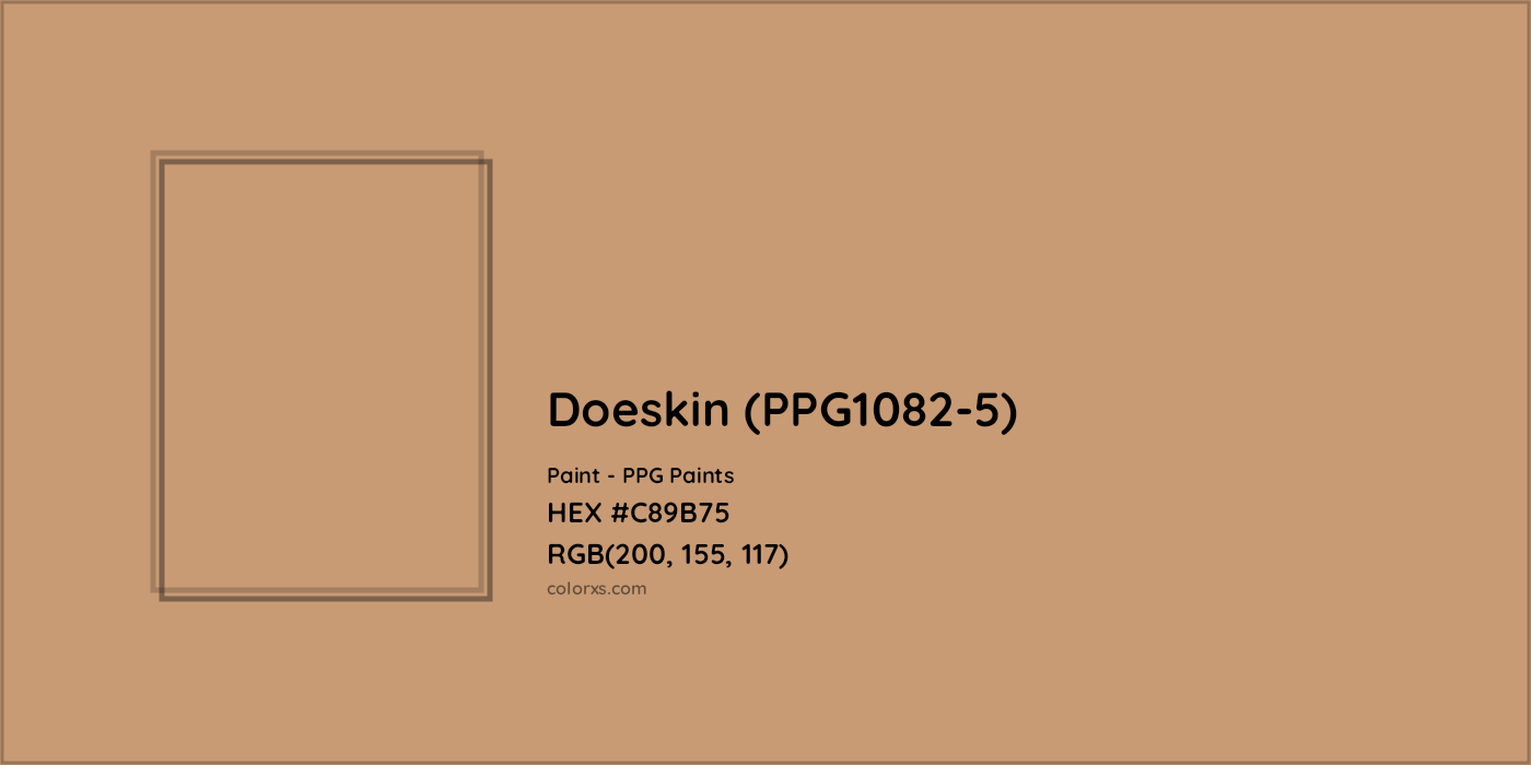 HEX #C89B75 Doeskin (PPG1082-5) Paint PPG Paints - Color Code