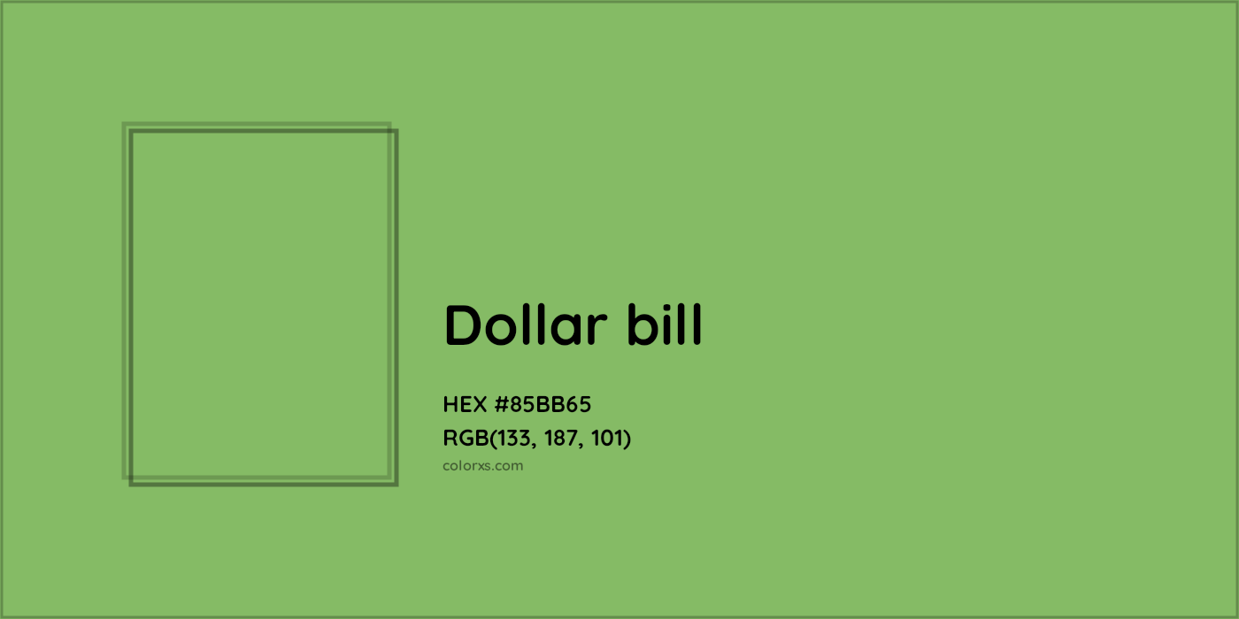 HEX #85BB65 Dollar bill Other - Color Code