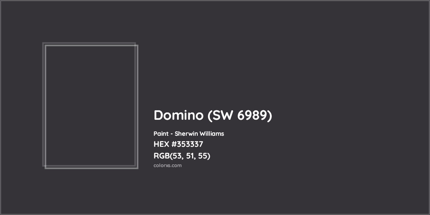 HEX #353337 Domino (SW 6989) Paint Sherwin Williams - Color Code