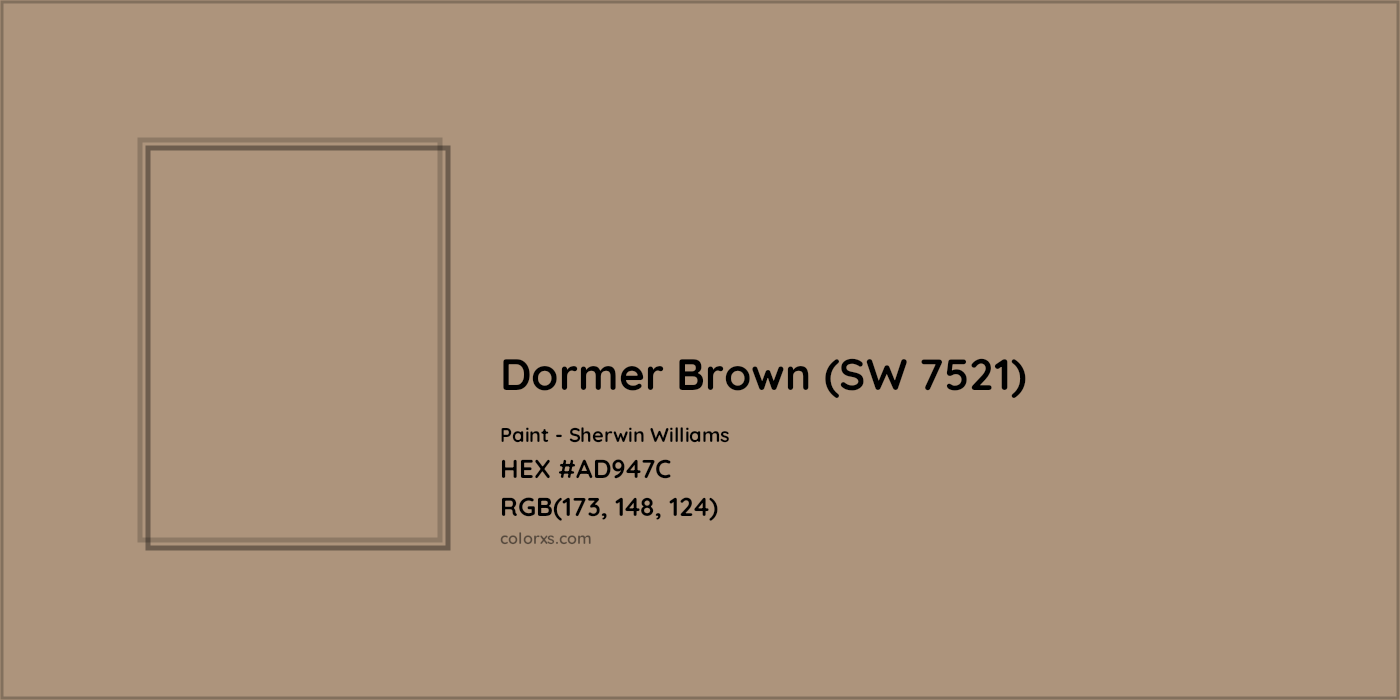 HEX #AD947C Dormer Brown (SW 7521) Paint Sherwin Williams - Color Code