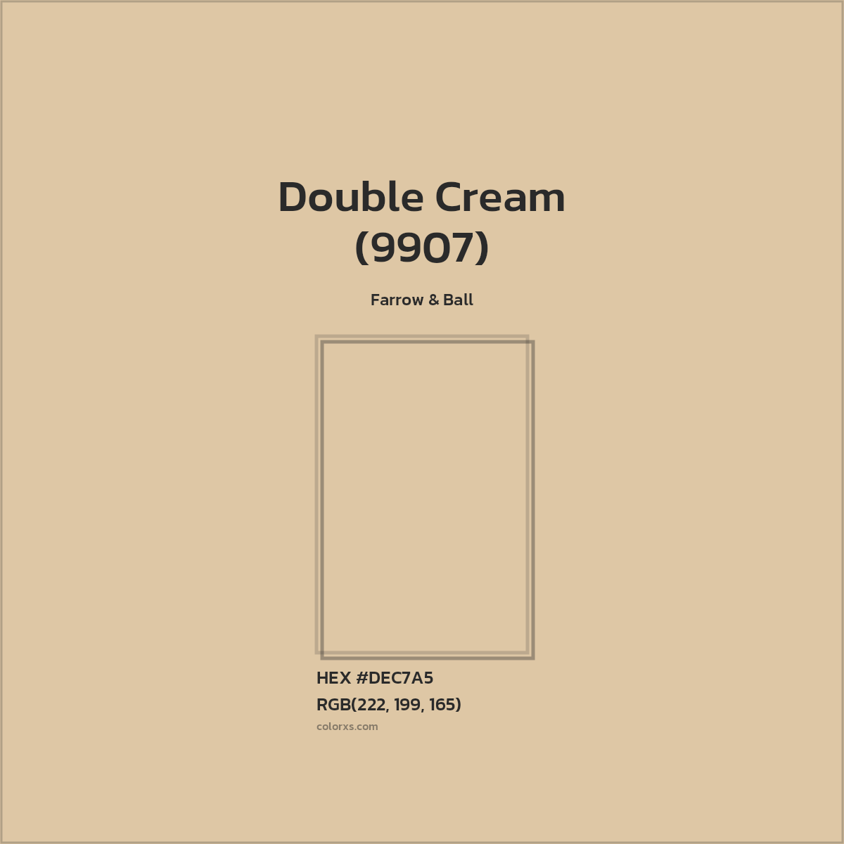 HEX #DEC7A5 Double Cream (9907) Paint Farrow & Ball - Color Code