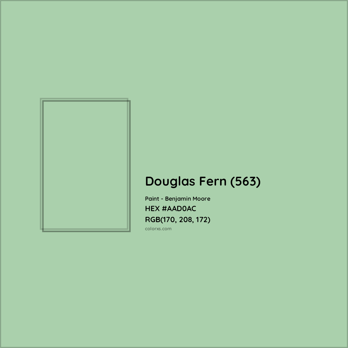 HEX #AAD0AC Douglas Fern (563) Paint Benjamin Moore - Color Code