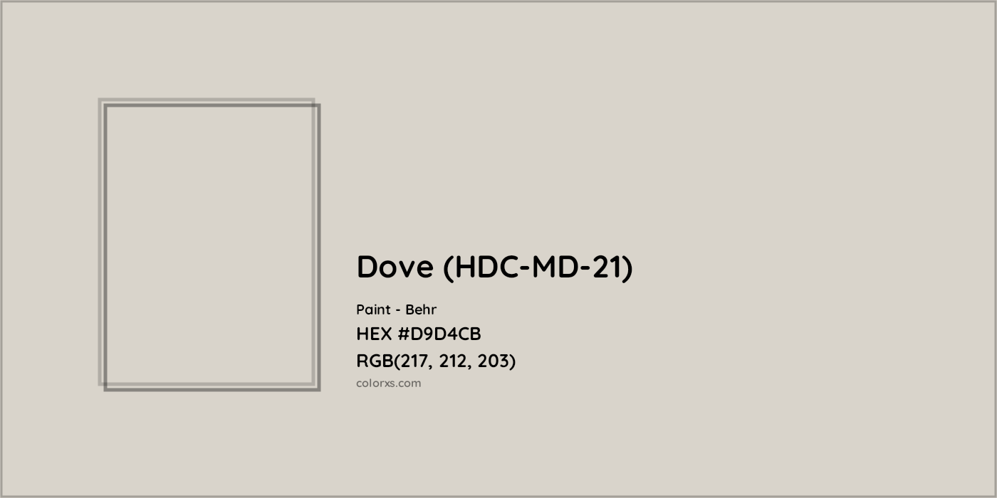 HEX #D9D4CB Dove (HDC-MD-21) Paint Behr - Color Code