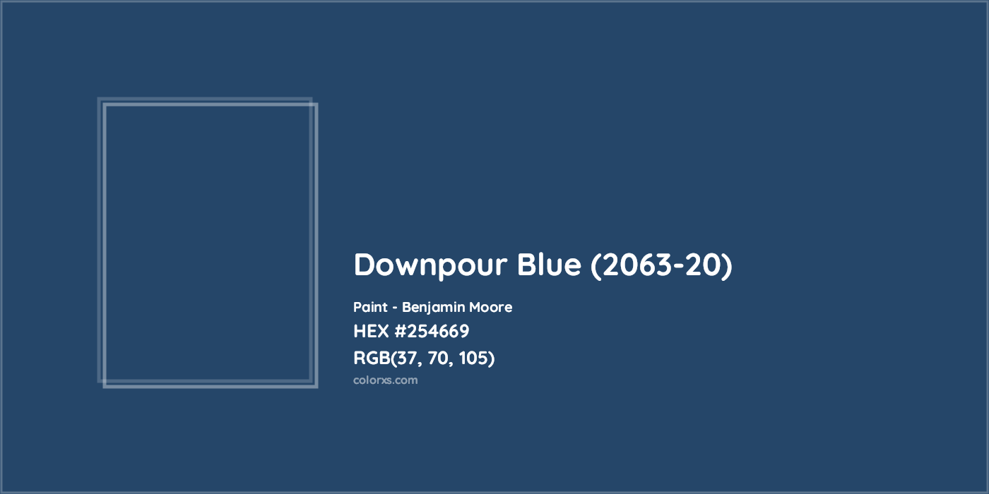 HEX #254669 Downpour Blue (2063-20) Paint Benjamin Moore - Color Code