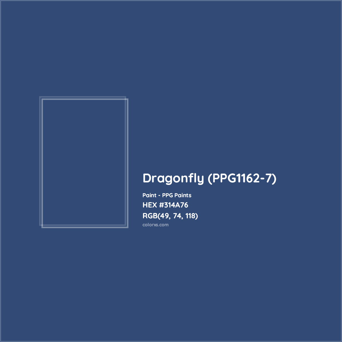 HEX #314A76 Dragonfly (PPG1162-7) Paint PPG Paints - Color Code