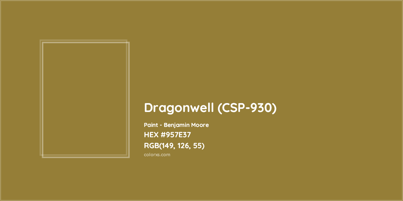HEX #957E37 Dragonwell (CSP-930) Paint Benjamin Moore - Color Code